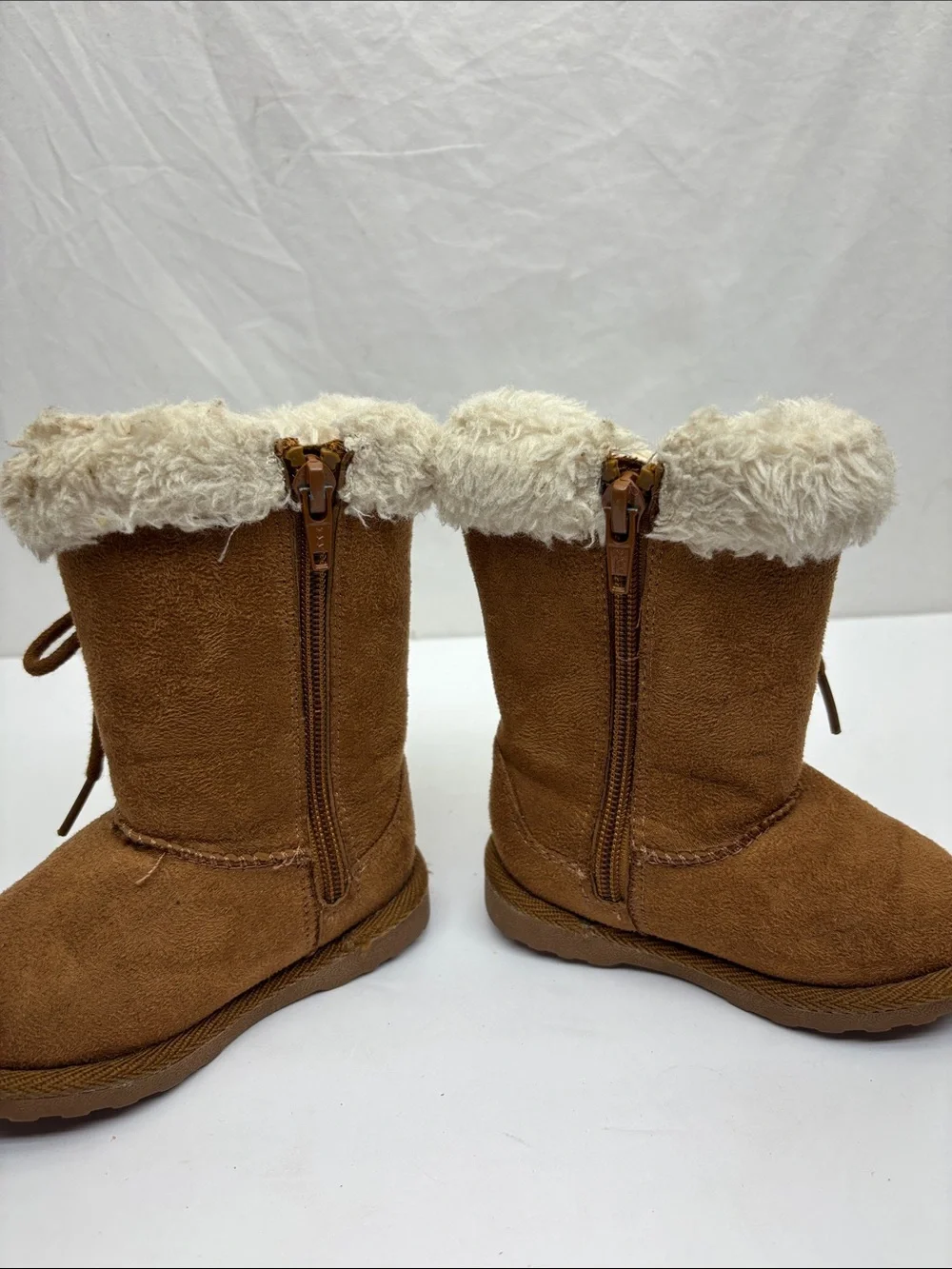 Falls creek Kids Faux-Suede Winter Boots with Plush Cuff, SZ 5 baby, box 73